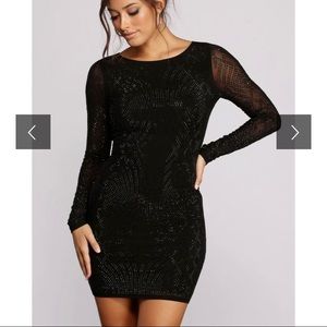 Black Sparkle Windsor Dress